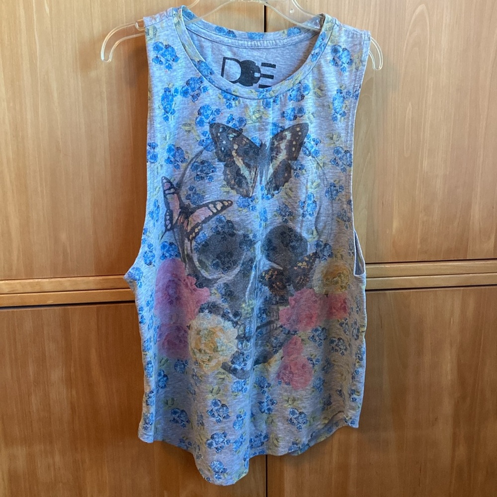 Skull and butterfly tank top